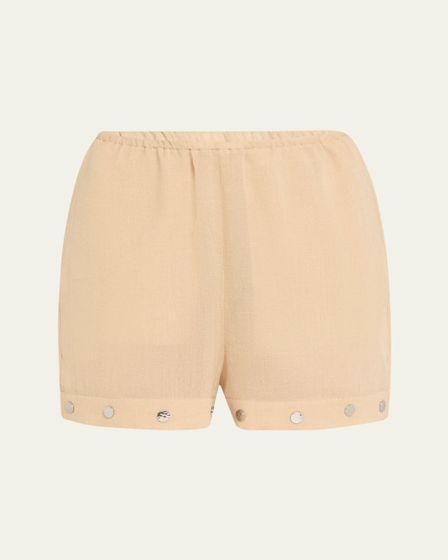 Dylla Studded Gauze Shorts